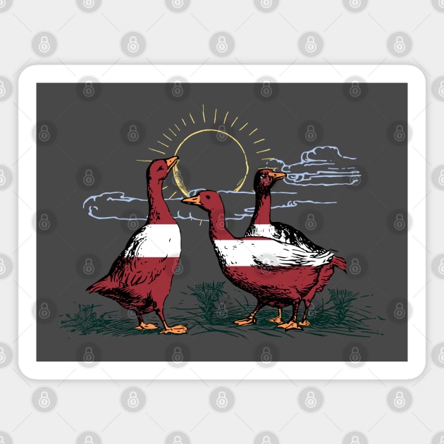 Latvia Geese Magnet by Fusti